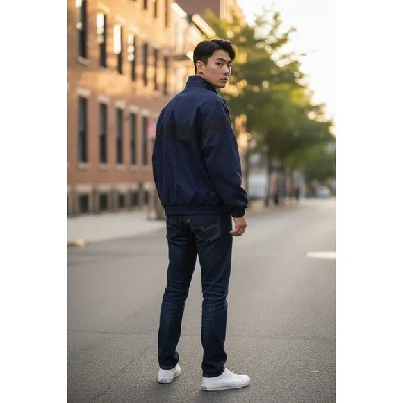 Workrite FR Bomber Jacket Mens Medium Navy Irwin Industries - Picture 3 of 9